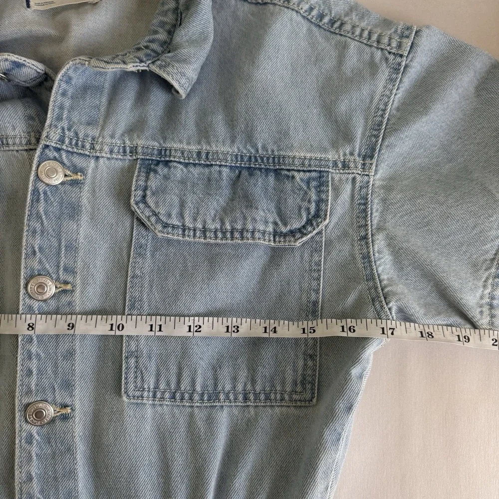 FREE PEOPLE We the Free Marci Denim Jumpsuit SMALL Light Wash Mechanic Retro
